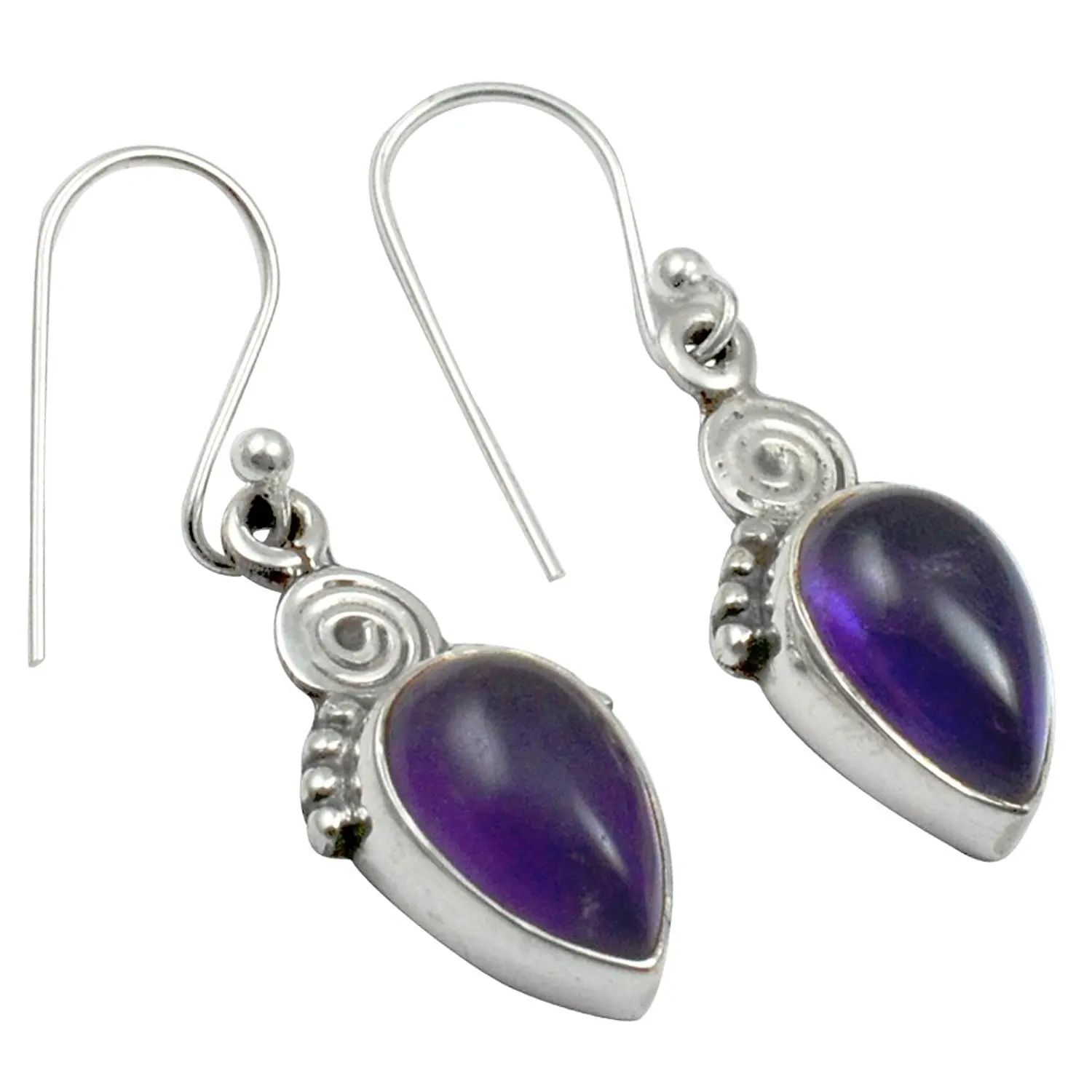 

Lovegem Genuine Amethyts EARRINGS 925 Sterling Silver, 31mm, AE2085