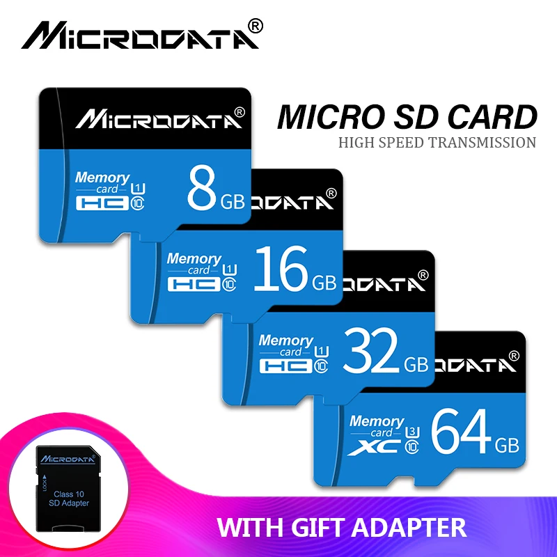 MicroData micro sd карта памяти 128 ГБ 64 ГБ высокоскоростной Класс 10 Флэш-карта 32 ГБ 16 ГБ 8 ГБ cartao de memoria sd-карта для samsung