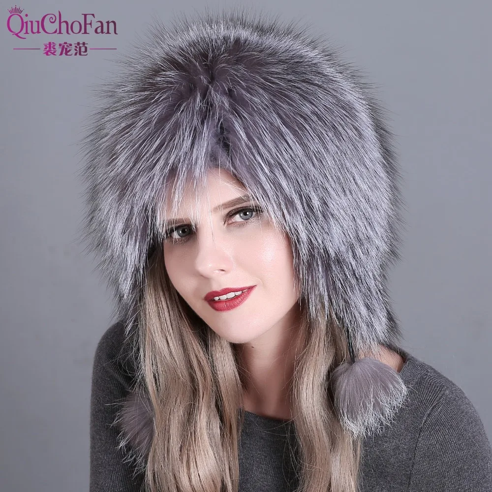 

Шапка с помпоном из натурального Лисьего меха, женские шапки, шапка, вязаные новые шапочки из натурального Лисьего меха, шапки для женщин, зи...