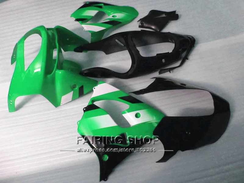 Обтекатели из АБС пластика зеленого и белого цвета ZX9R 1998 1999 98 99 для Kawasaki Ninja