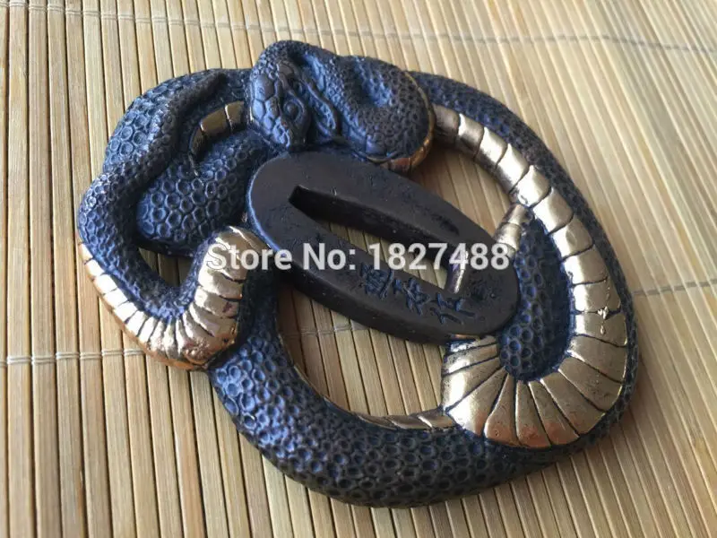 Японский медный охранник TSUBA для катанского шпага с дизайном змеи|tsuba|tsuba katana |