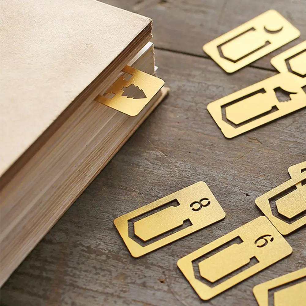 brass numbers Paper Clip Bookmark Books index Clips Teacher Gift School Office Supplies Stationery Student Escolar 12 pcs/pack | Канцтовары