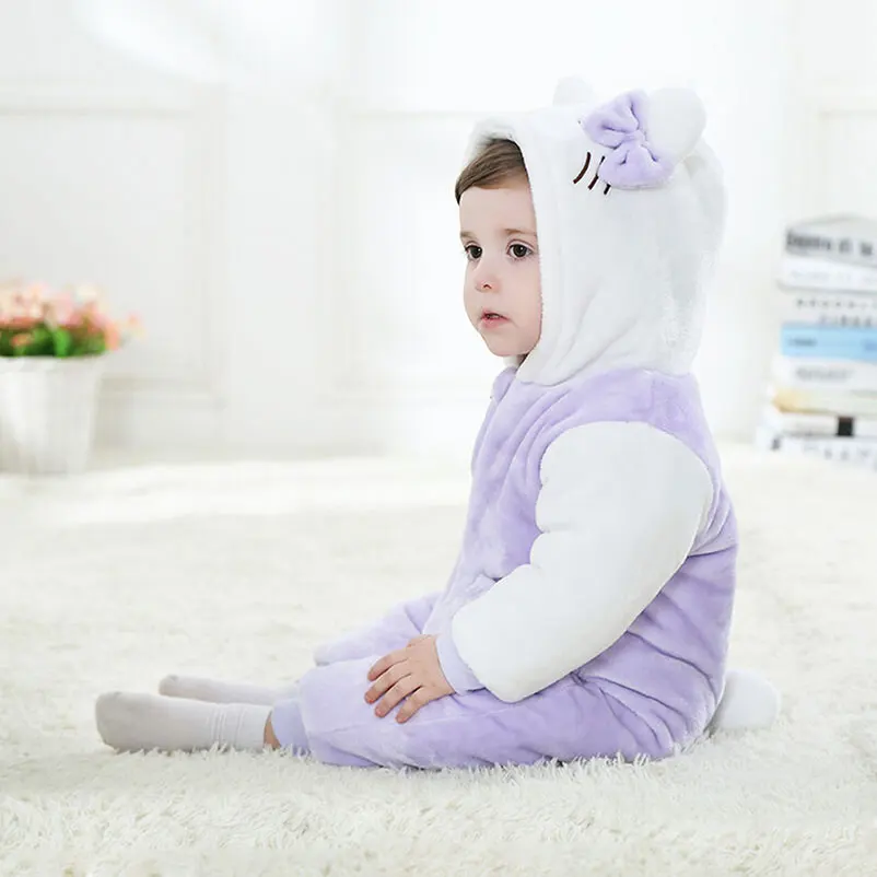 С капюшоном для малышей Ползунки с длинными рукавами Костюмы 0-3 лет Обувь для мальчиков Обувь для девочек мультфильм фланель комбинезон для новорожденных Теплый костюм Брелоки и ремешки для телефонов