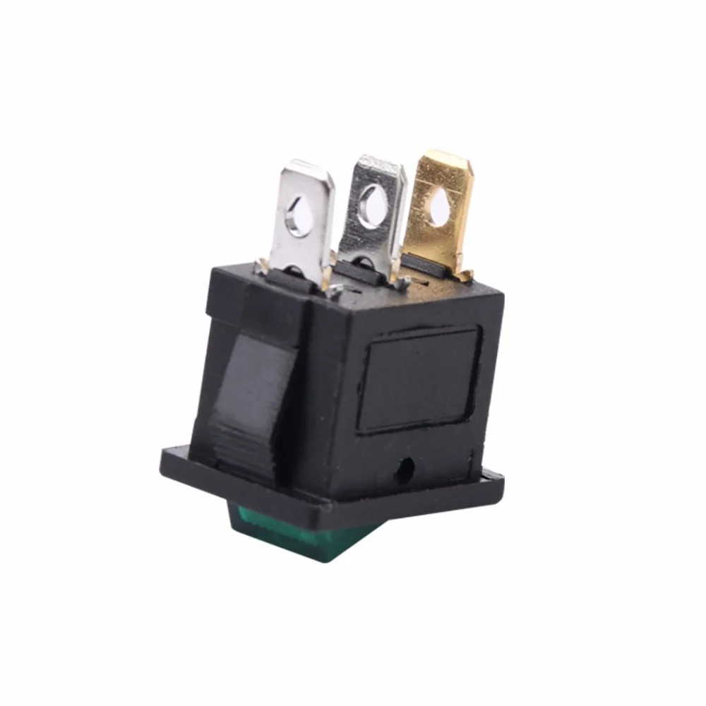 10 шт. KCD1-102N лодка Кулисный Переключатель 250 В 3 Pin SPST Мини кулисный переключатель