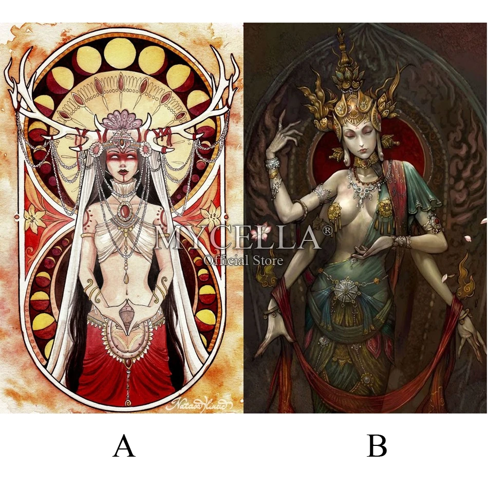 

5D DIY Diamond Painting Hindu Goddess Cross Stitch Crystal Full Round Rhinestone Unfinish Decorative Diamond Embroidery Mosaic