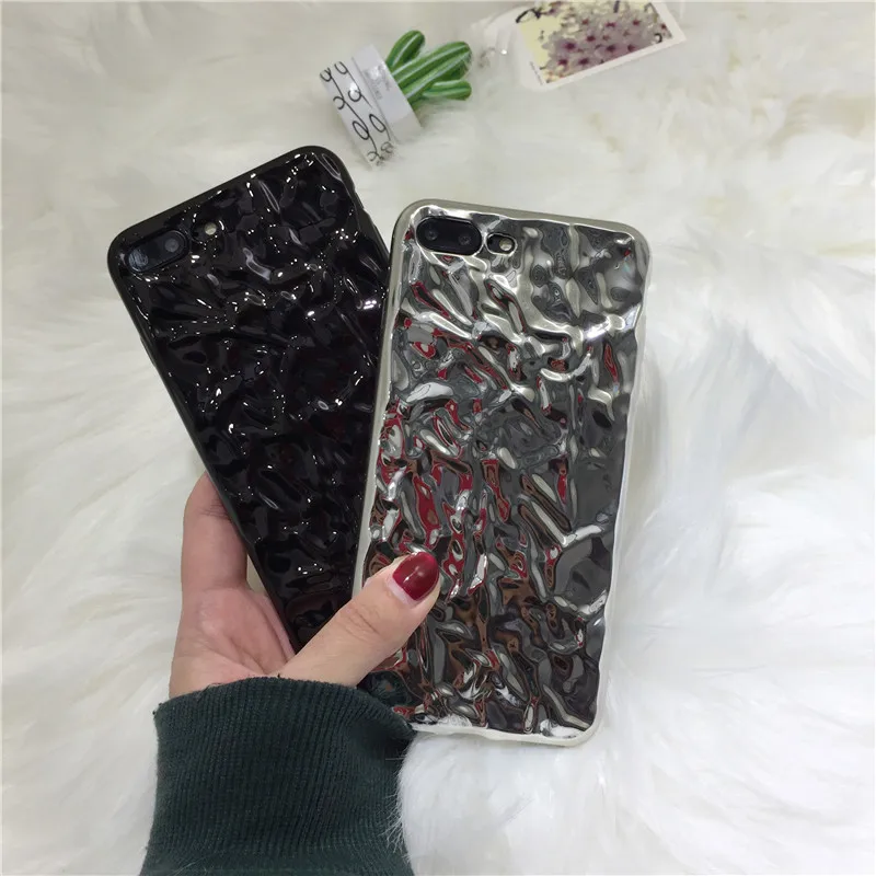 Роскошный Гальванизированный чехол для телефона из оловянной фольги iPhone 6 6s 7 8 Plus