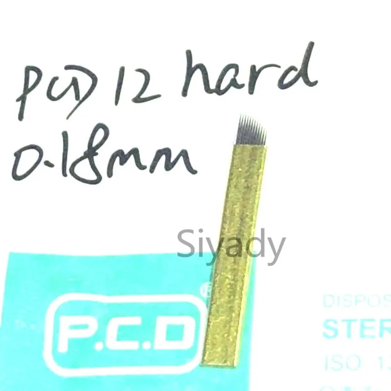 100 шт. PCD жесткий 12/14/12u/14u/18u Перманентный макияж бровей Иглы для татуажа иглы для микроблендинга для 3D вышивка ручной татуировка перо