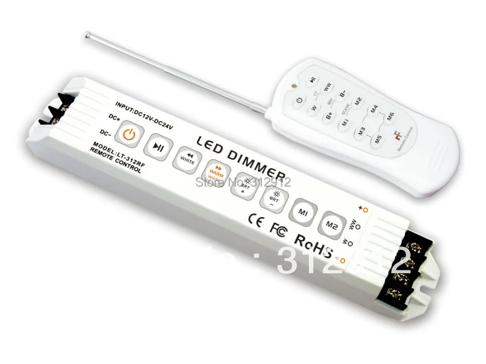 

LT-312RF;LED RF двухканальный диммер; Регулировка светодиодной цветовой температуры и яркости; 5A * 2-канальный выход
