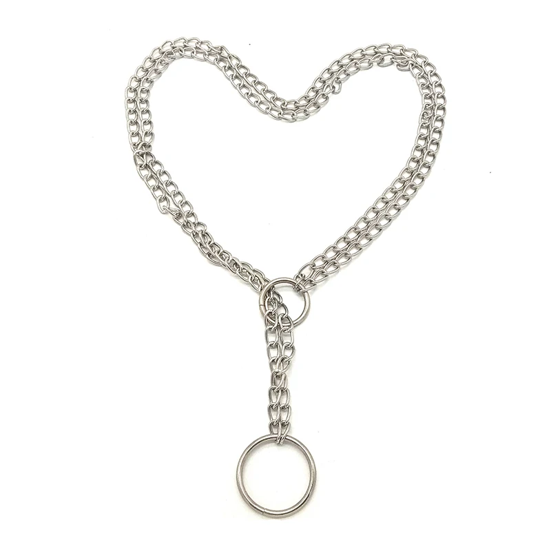 Женское Ожерелье для БДСМ связывания ожерелье с двойной цепочкой готические