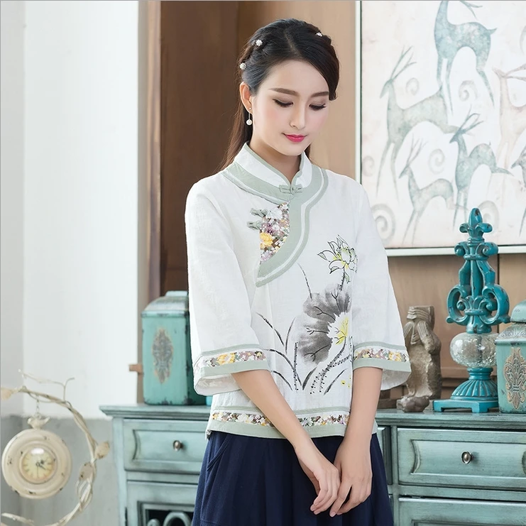 2017 летний воротник с принтом семь рукавов для изменения рубашки женщины|shirt