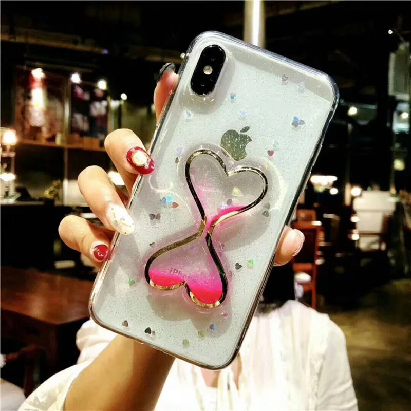 3D динамический сердце жидкость зыбучие пески чехол для телефона iPhone X 10