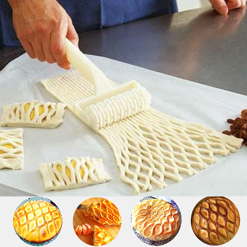 Горячая DIY Тесто для выпечки инструмент пирог пицца Cookie Пластик Тиснение ролика