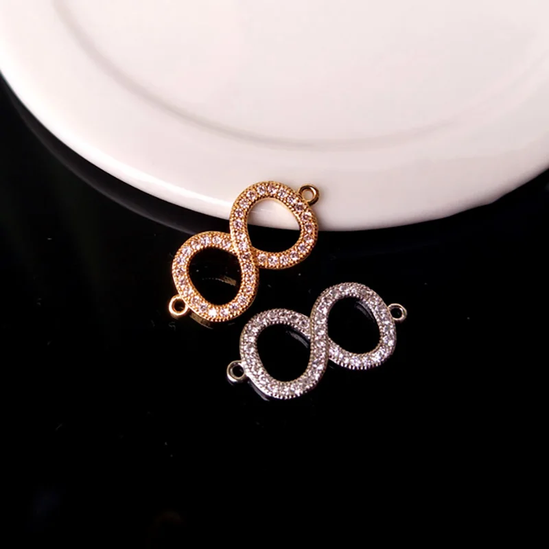

10 Pieces Fashion CZ crystal Double Bails Charm CZ zircon Micro pave Connector Jewelry Finding DIY Bracelet necklace making C144