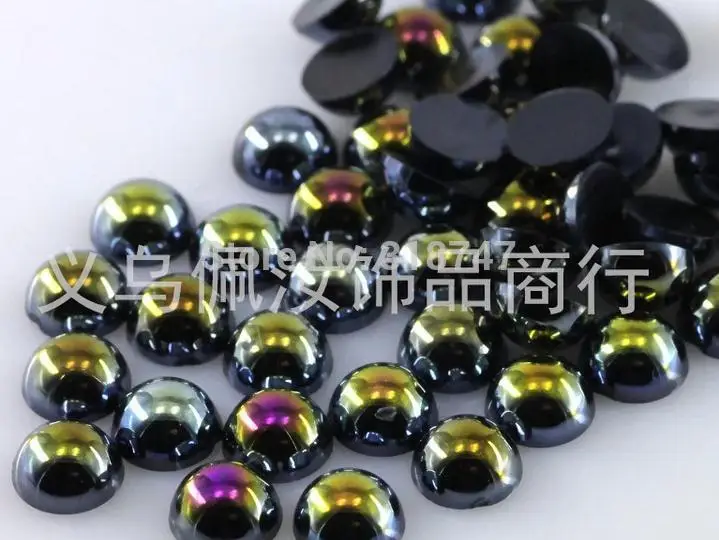 Free Shipping 300Pcs/lot 5mm AB Colors Craft ABS Imitation Pearls Half Round Flatback Resin Scrapbook Beads Decorate Diy | Украшения и