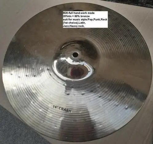 

wholesale 4 pc B20 bronze cymbal HITHAT 14- CRASH 17 -RIDE 20 free shipping
