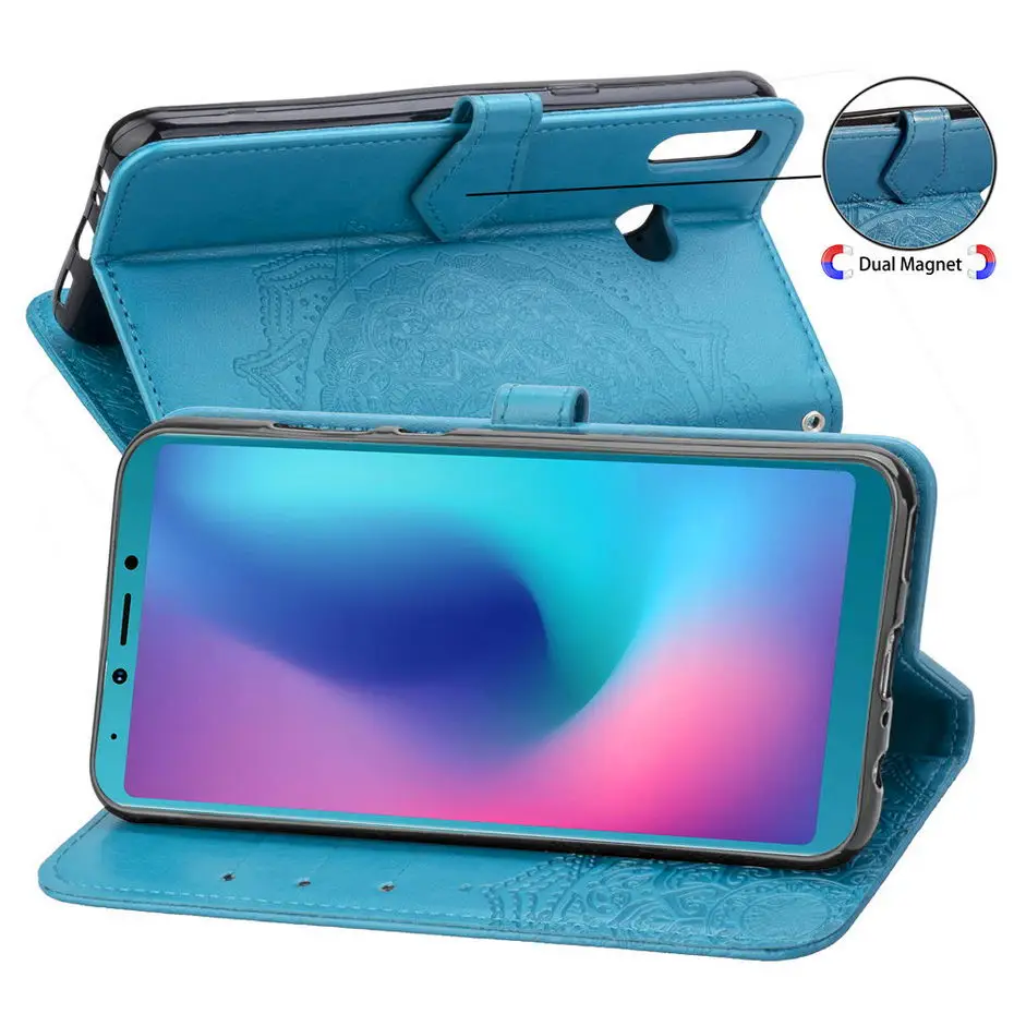 Роскошный кошелек чехол для телефона из искусственной кожи Samsung Galaxy A6S 3D мандала