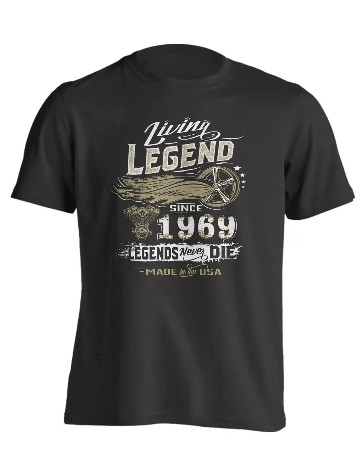

50Th Birthday Living Legend Gift Shirt Born In 1969 Turning 50 In 2019 Brand Cotton Men Basic Tops Fitness T-Shirt