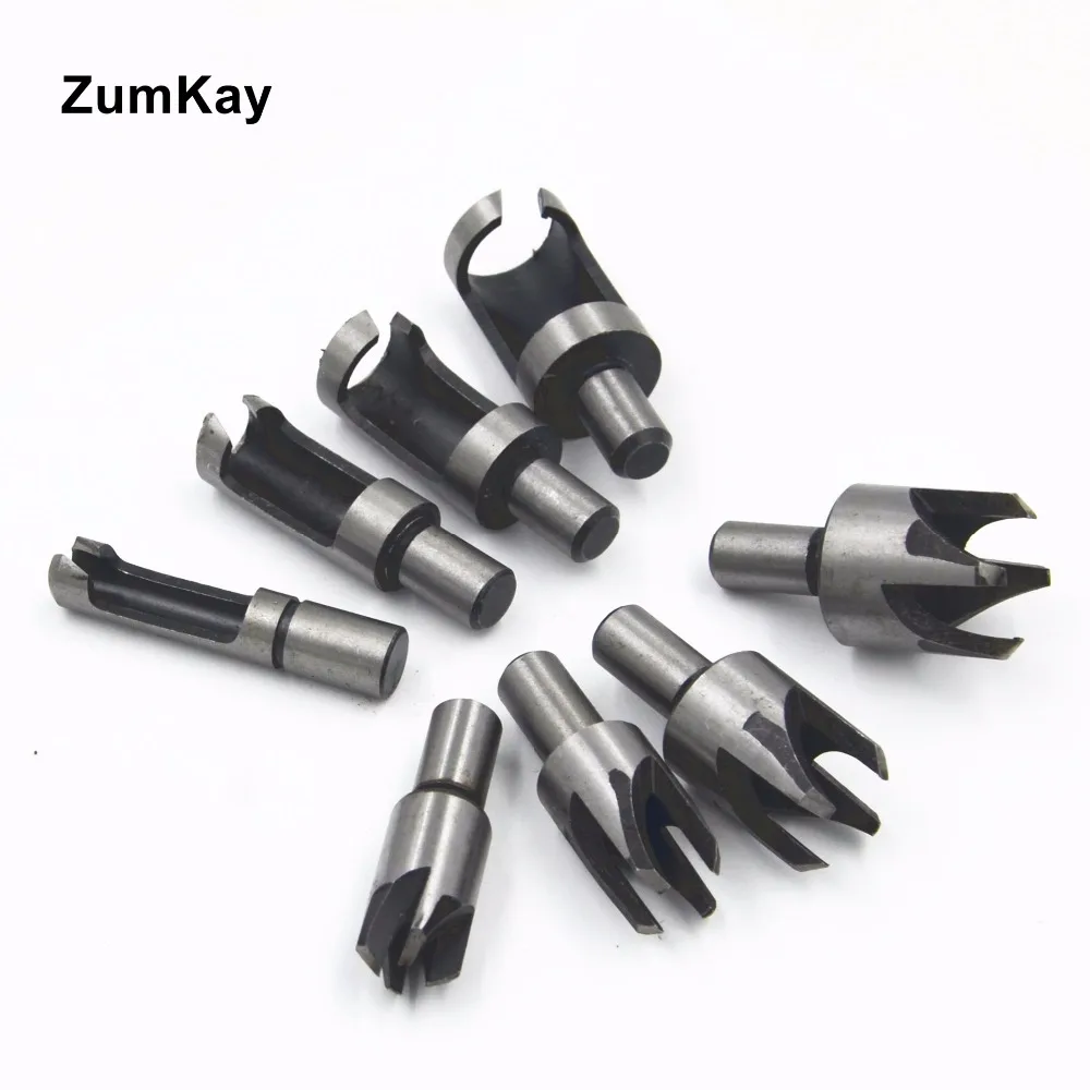 

8PCS Woodworking Cork Drill Bit Wood Plug Cutter Cutting Tool Drill Bit 5/8" 1/2" 3/8" 1/4"