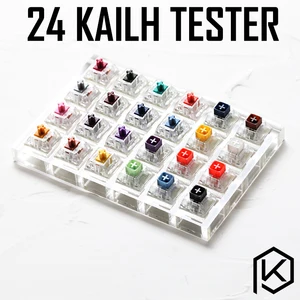 24 switch switches tester with acrylic base blank keycaps for mechanical keyboard kailh box heavy pro purple orange yellow gold free global shipping