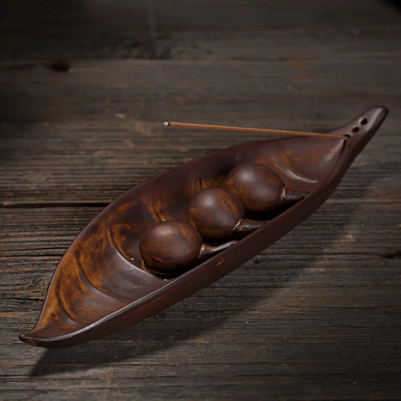 2 Colors Incense Burner Holder Home Decoration Ceramic Bean Pod Stick 1x | Дом и сад