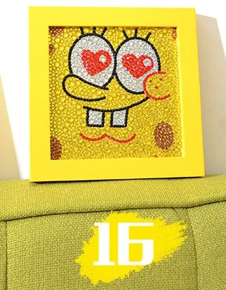DIY наборы для алмазной живописи вышивка крестиком мультфильм аниме милый губка боб полный галька круглая Алмазная мозаика украшение детской комнаты - Цвет: 16 no frame