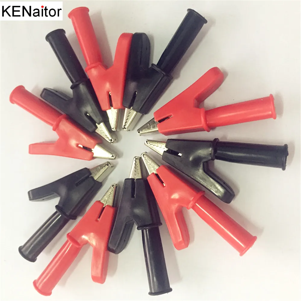 

Alligator Clip crocodile electrical Clamp hot DIY 20PCS Metal 15A FOR Testing Probe Meter 55MM Black and red Plastic Boot