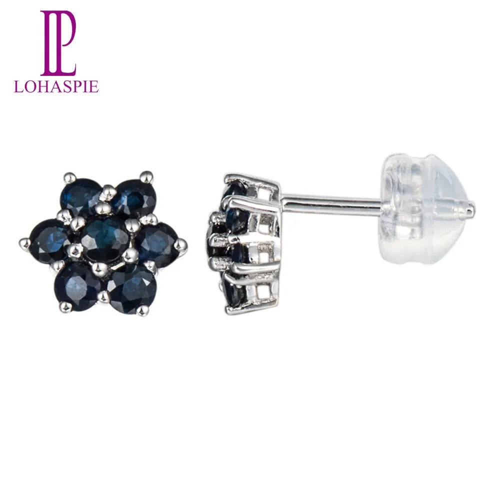 Женские серьги гвоздики с натуральным сапфиром 750 карат|stud earrings|earrings forearrings for women |