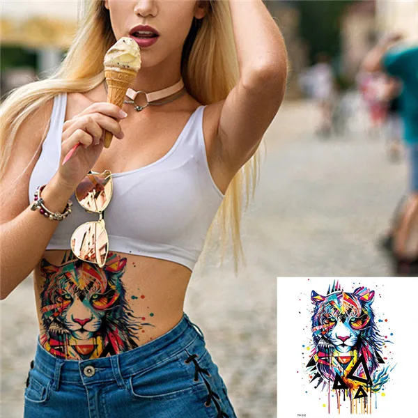 TH-312 Красивый Синий Cat Высокое Качество Наклейки тату Body Art Наклейки Водонепроницаемый Бумаги временные татуировки наклейки 21x15 см#30 - Цвет: TH-312