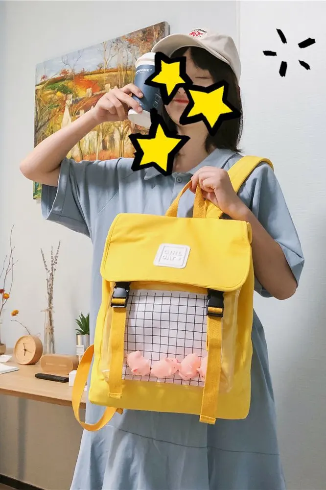 Harajuku водонепроницаемый прозрачный рюкзак из ткани Оксфорд для женщин повседневные рюкзаки Mochila Feminina Sac A Dos школьные сумки