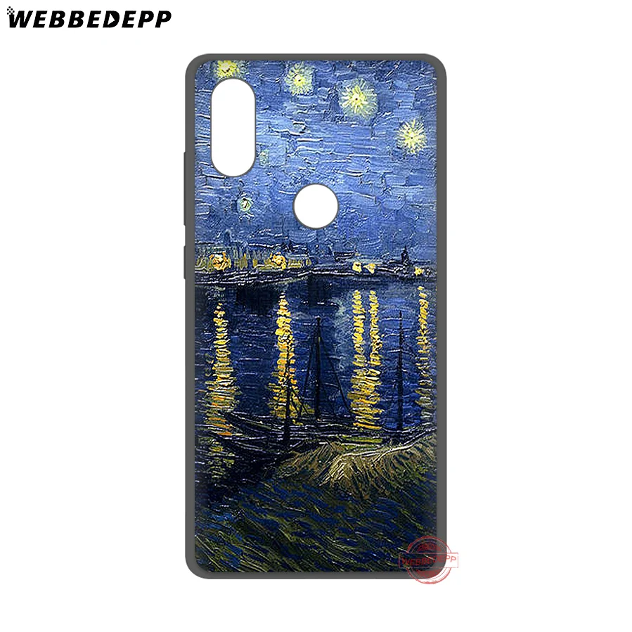 WEBBEDEPP Van Gogh Tardis Мягкий силиконовый чехол для Xiaomi Mi 6 8 9 SE MAX 3 A1 A2 Lite F1 | Мобильные