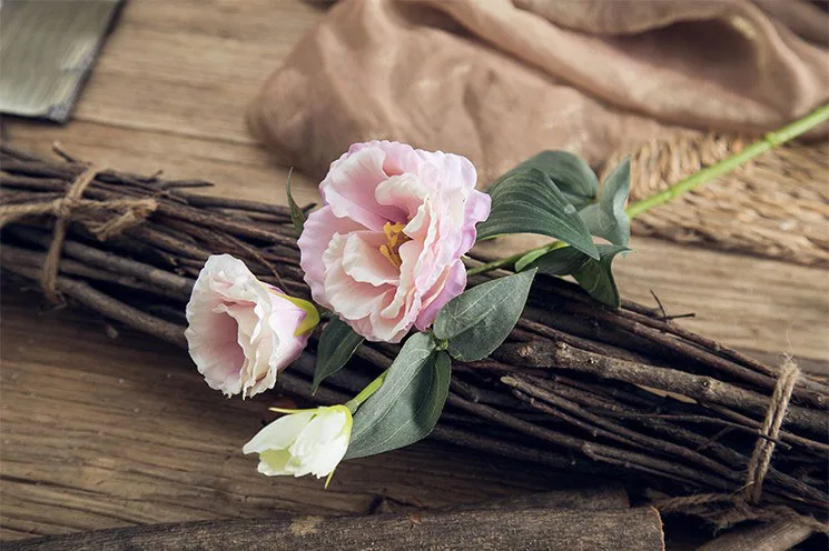5 шт. Европейский искусственный цветок 3 головы поддельные Eustoma филиал Gradiflorus Lisianthus Слик Цветы Свадебный Домашний Декоративный букет