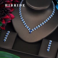hibride brilliant marquise cut blue cz dubai jewelry sets for women necklace set wedding dress accessories party show n 469