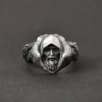 eyhimd norse mythology odin raven rings mens viking wolf stainless steel ring scandinavian amulet jewelry