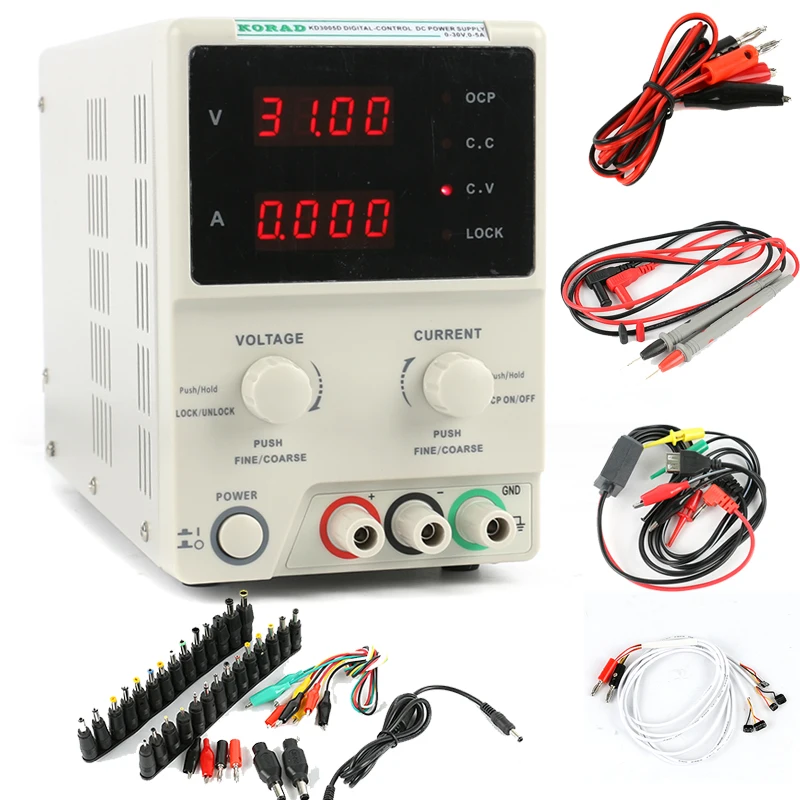 Блок питания KORAD KD3005D 30 В 5 А 0 01 + разъем постоянного тока|korad kd3005d|linear dc power supply30v 5a |