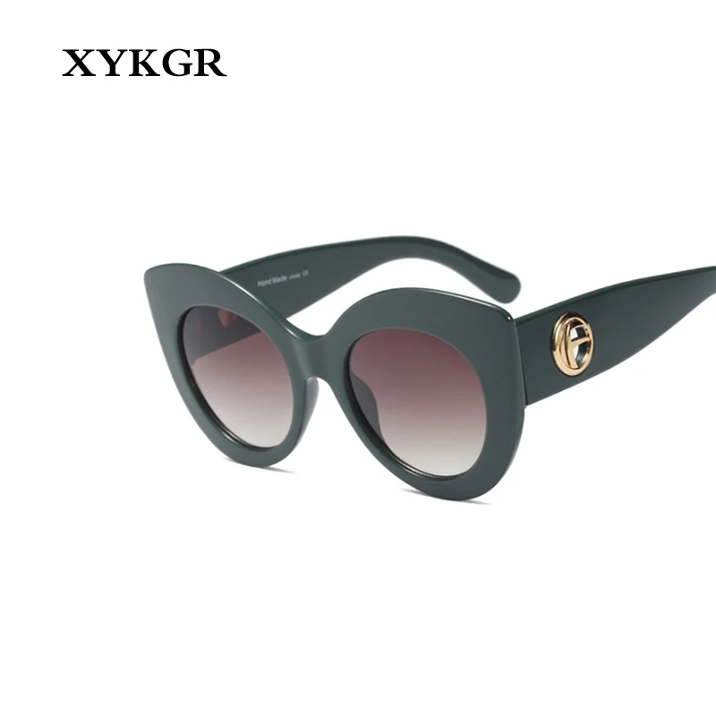 XYKGR, Ретро стиль, кошачий глаз, солнцезащитные очки для женщин, фирменный дизайн, черные солнцезащитные очки, модные, цветные, uv400, для мужчин и женщин, градиентные линзы