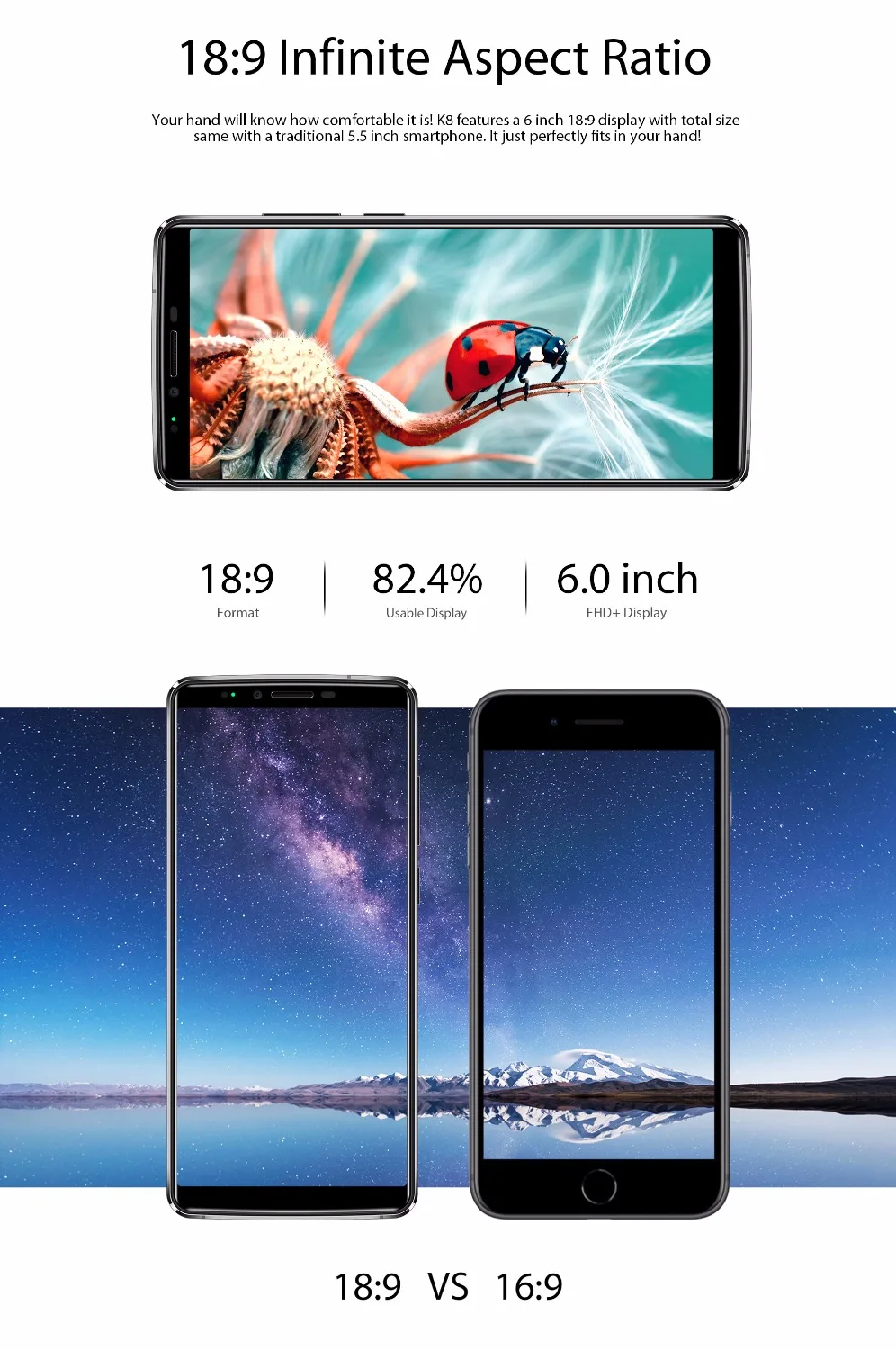 Oukitel K8 18:9 Incell полный Дисплей 6 0 ''FHD телефон 4 ГБ Оперативная память 64 Встроенная