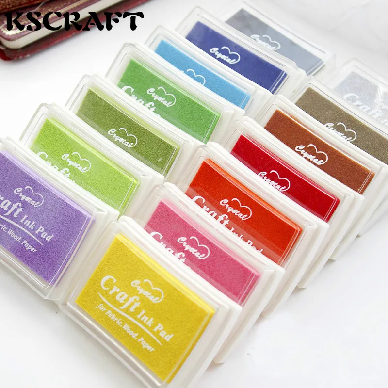 

KSCRAFT Mixed Colors Craft Ink pad/Colorful Cartoon Ink pad/Ink stamp pad/Inkpad set for DIY funny work/Scrapbooking/Album 10pcs