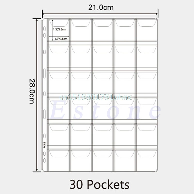 Классический держатель для монет 1 лист 20/30/42 карманов листы хранения