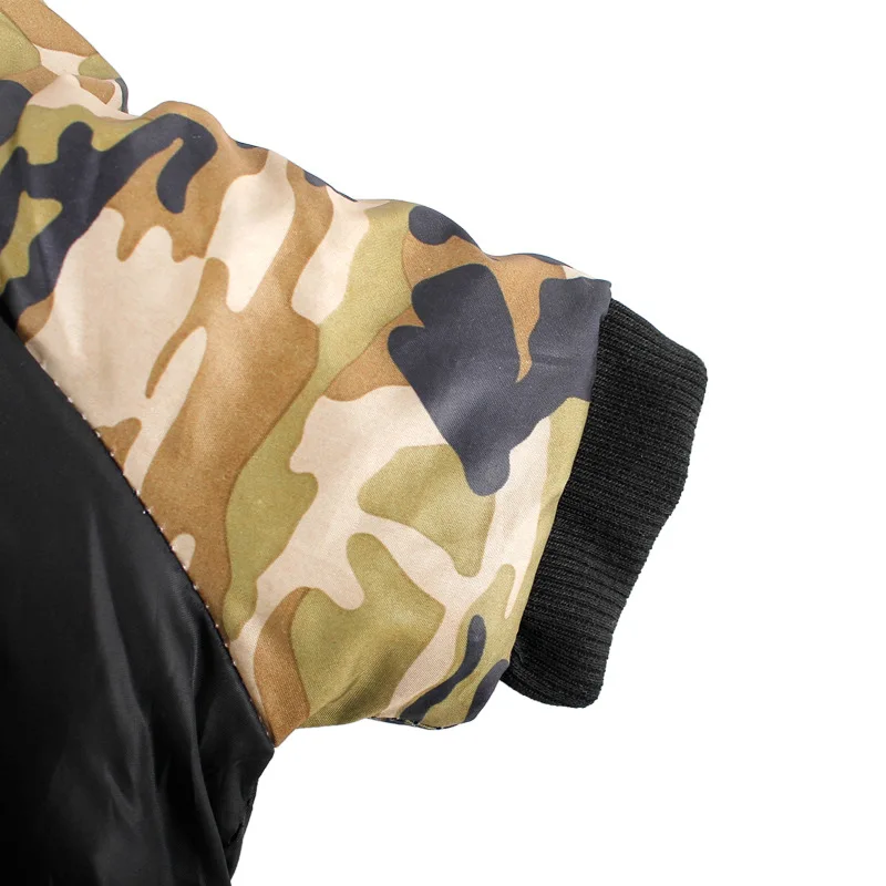 Камуфляжная одежда для собак FBI зимняя теплая куртка питомцев маленькое пальто