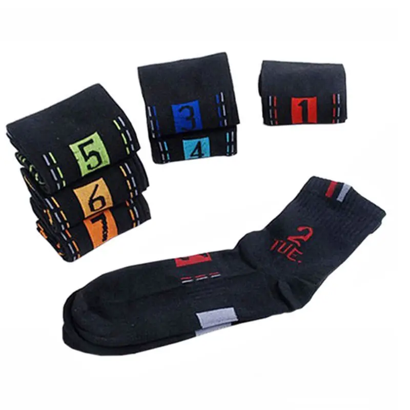 

New 7 Pairs High quality Men's Boys Lot Casual Comfortable Cotton Dress Socks Ankle Week Crew Hoses socks chaussette homme