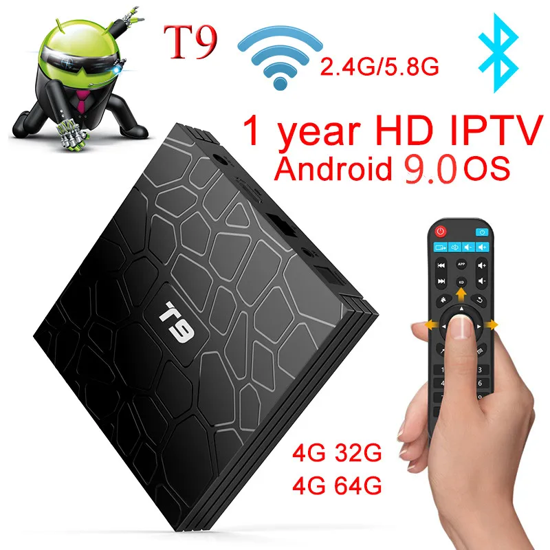 1500 + iptv-канал для детей в возрасте от 1 года T9 Android 9 0 Декодер каналов кабельного