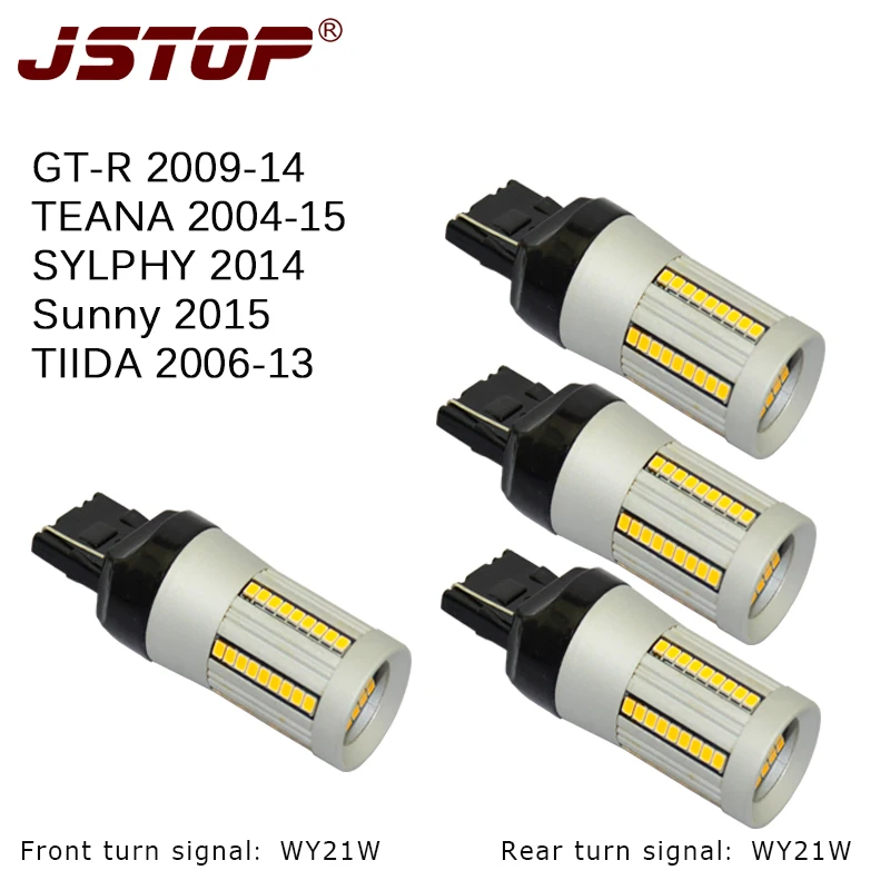 JSTOP 4 шт./компл. фотолампа Sunny car W21W T20 7440 светодиодный сигнал поворота 12 В canubs 100% без