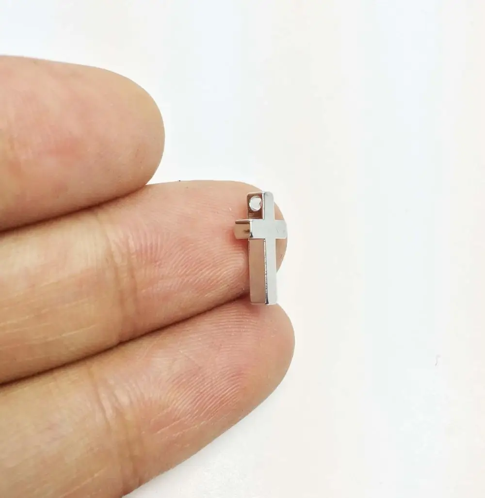 rhodium silver Eruifa 7*12 мм Горячие Оптовые медные 2,5 мм толстые крестовые Подвески 20 шт в упаковке кулон Becklace, браслет DIY 2 цвета - Окраска металла: rhodium silver