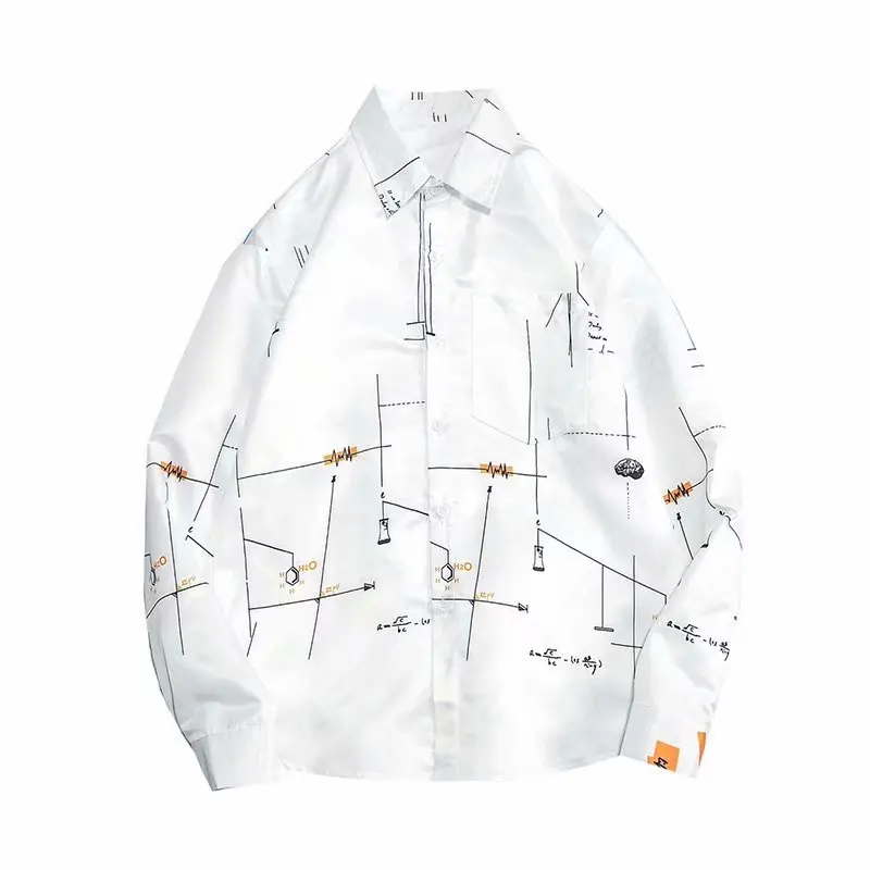 Повседневная мужская рубашка Camicia классная одежда с принтом клетчатая длинным