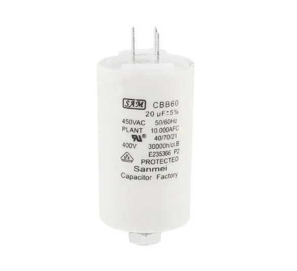 CBB60 AC 450V 20uF 8 мм резьба полипропиленовая пленка моторный конденсатор 2 шт|capacitor