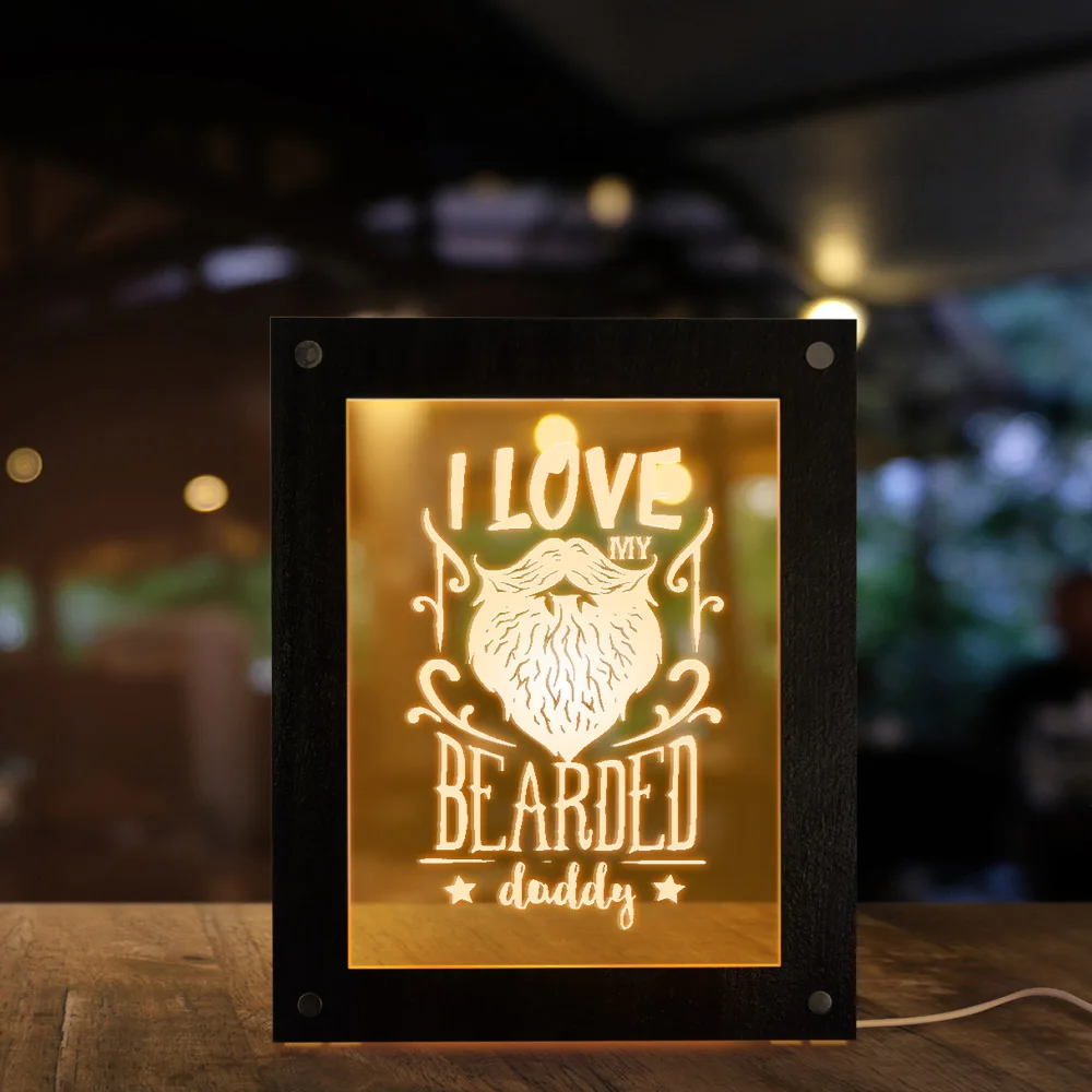 I Love My beardad Daddy ночник рамка для фотографий подарок на день отцов великолепное