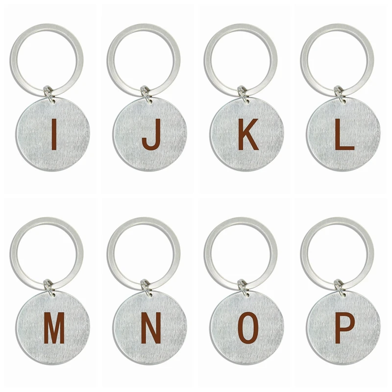 Брелок с 26 английскими буквами металлические брелки гравировкой модные