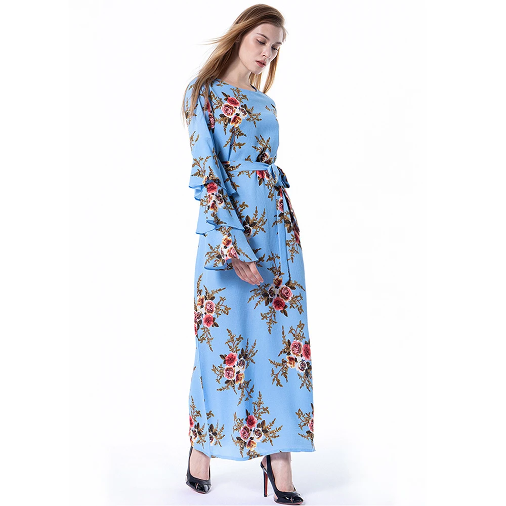 Осеннее женское Макси платье 2019 винтажное Элегантное Длинное Платье с принтом