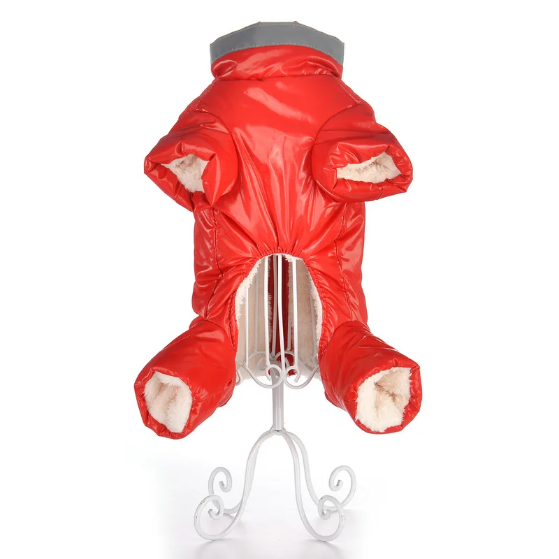 RED FOR BOY Зимняя одежда для собак, светоотражающая водонепроницаемая куртка для собак, теплый флисовый комбинезон для щенков, чихуахуа, одежда для французского бульдога - Цвет: RED FOR BOY