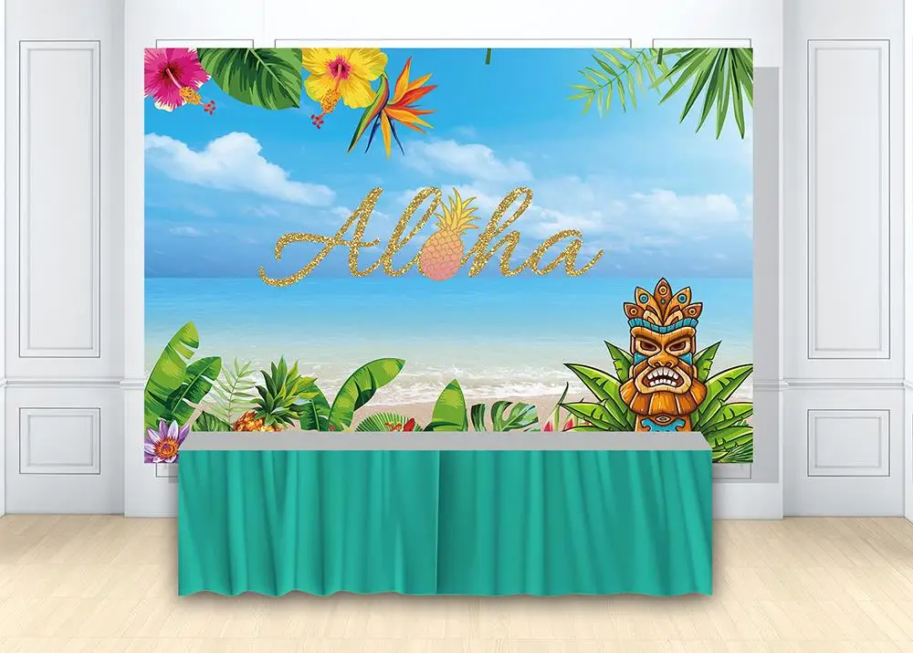 HUAYI Лето Aloha Luau Вечерние Декорации для дня рождения Тропический гавайский пляж